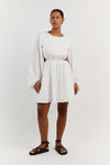 MOLLY WHITE LINEN MINI DRESS