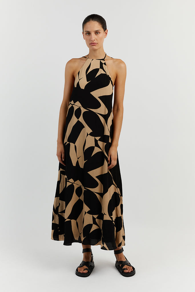 MAPLE CAMEL VISCOSE SLIP MAXI DRESS | Dissh