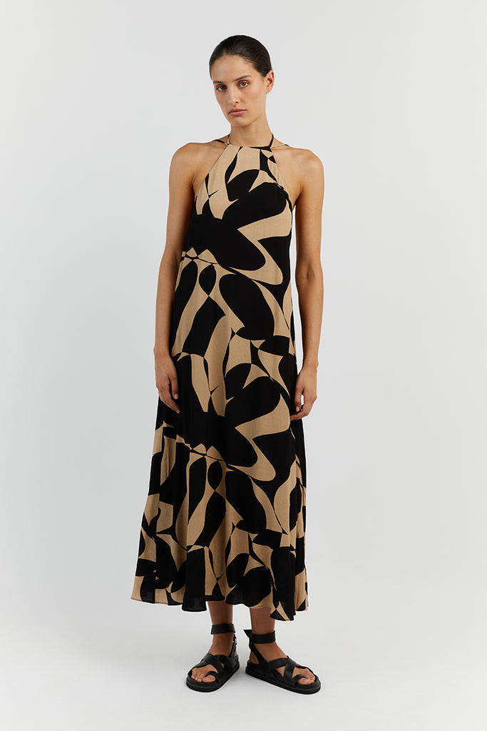 MAPLE CAMEL VISCOSE SLIP MAXI DRESS | Dissh