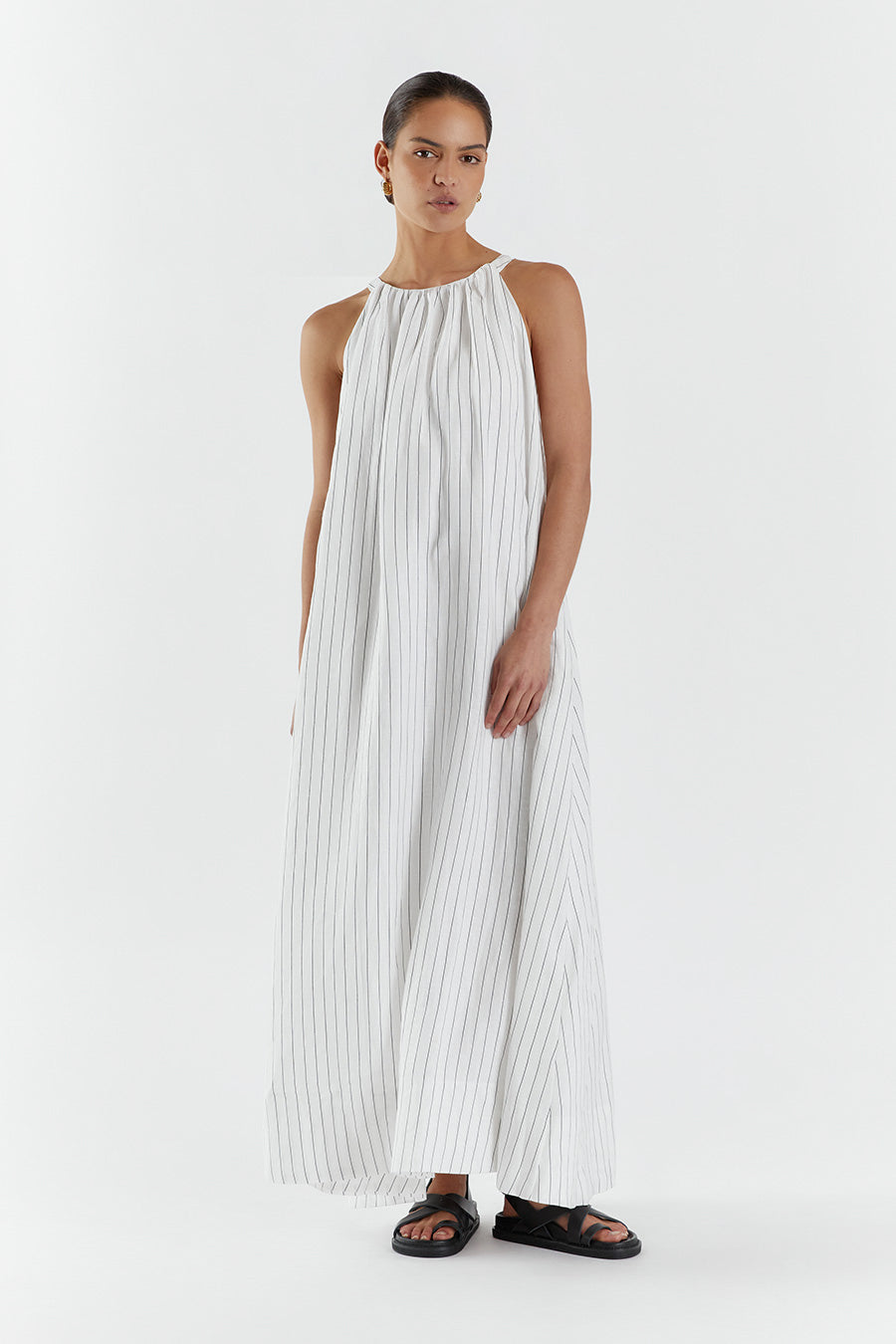 MARCEL WHITE HIGH NECK MAXI DRESS