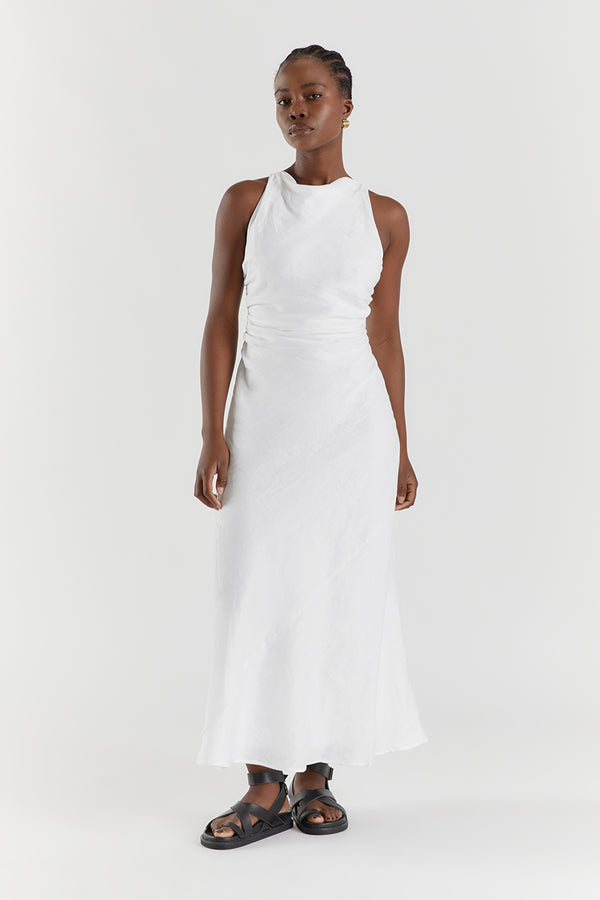 White maxi dress linen Clearance