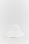 DIANA WHITE LINEN WIDE BRIM HAT