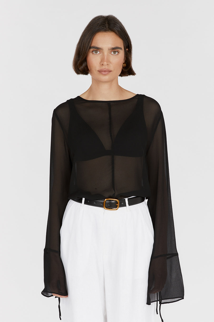 Long best sale sleeve sheer