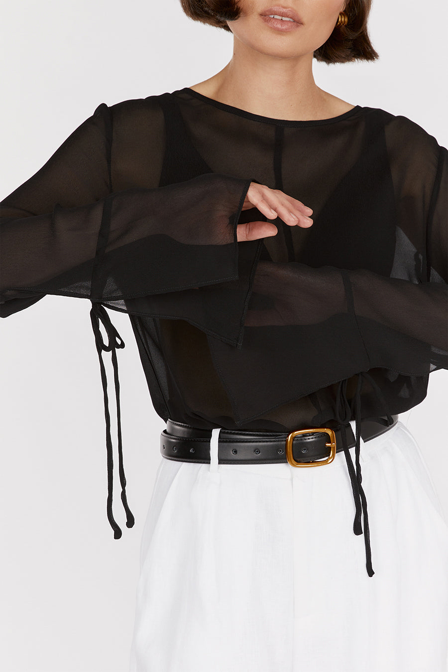 公式低価格 MELT THE LADY sheer hook tops (black) - トップス