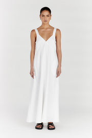 TIARNE WHITE LINEN MAXI DRESS