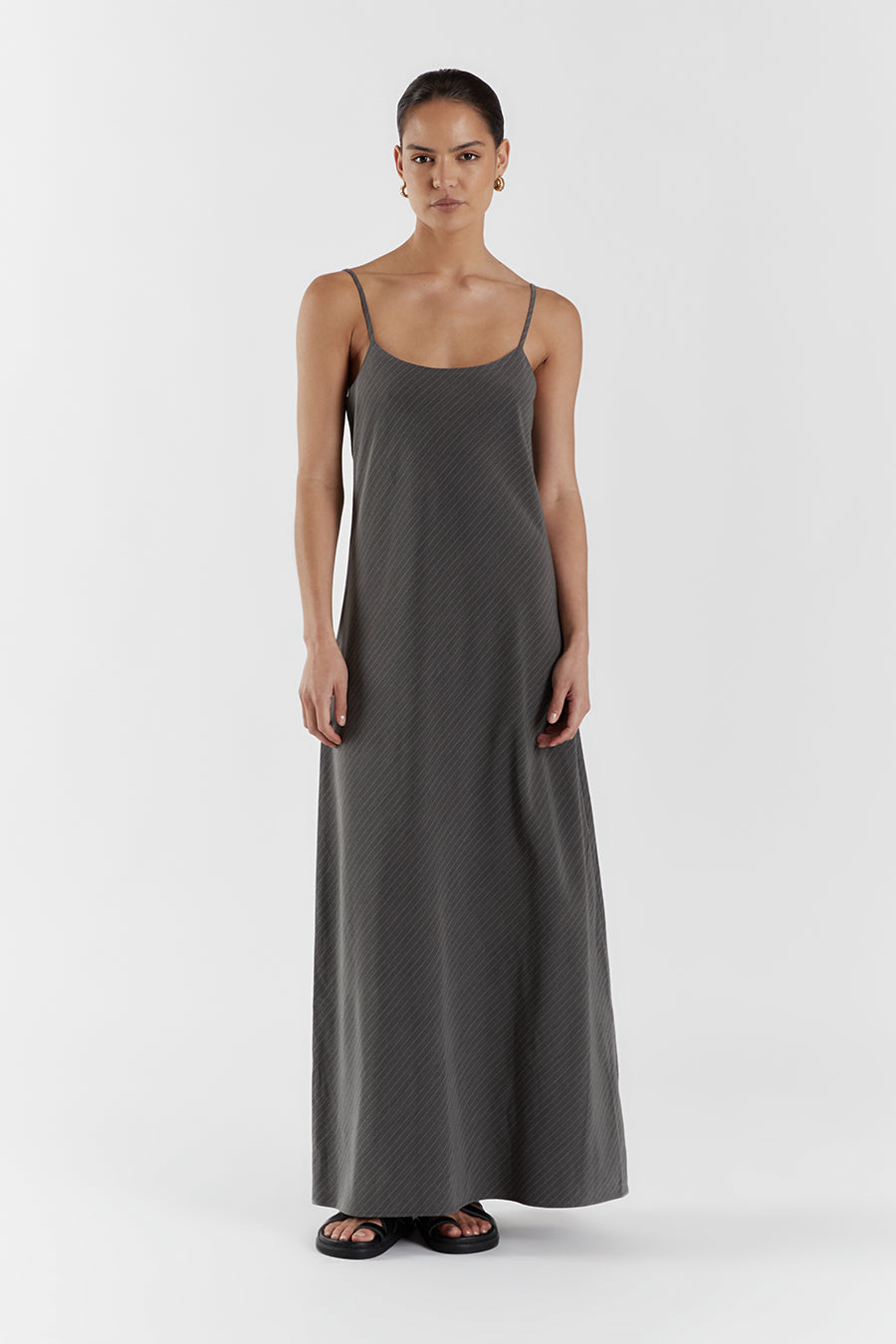 Grey maxi 2024 dress casual