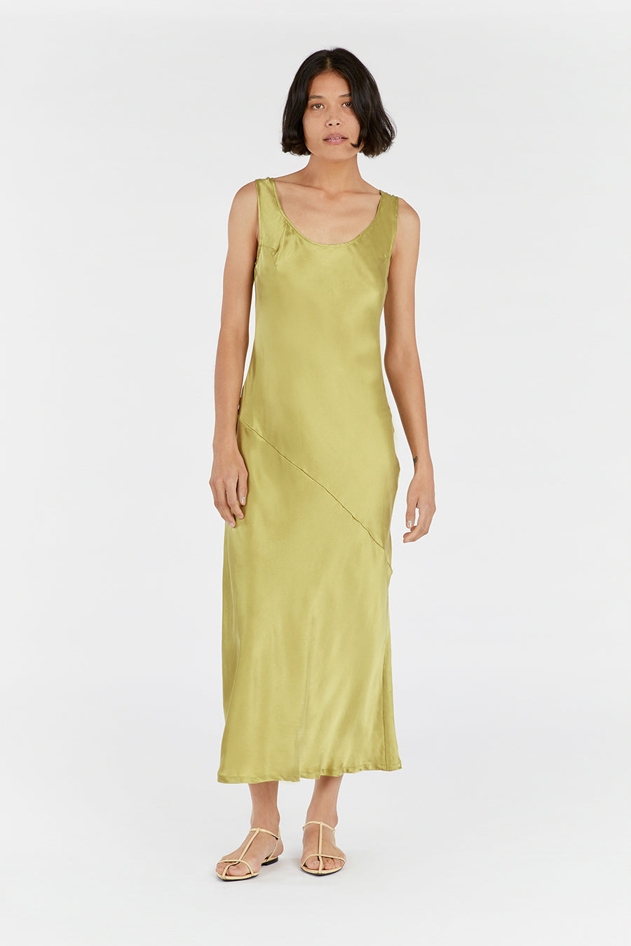 JACKIE PEAR SILK MAXI DRESS