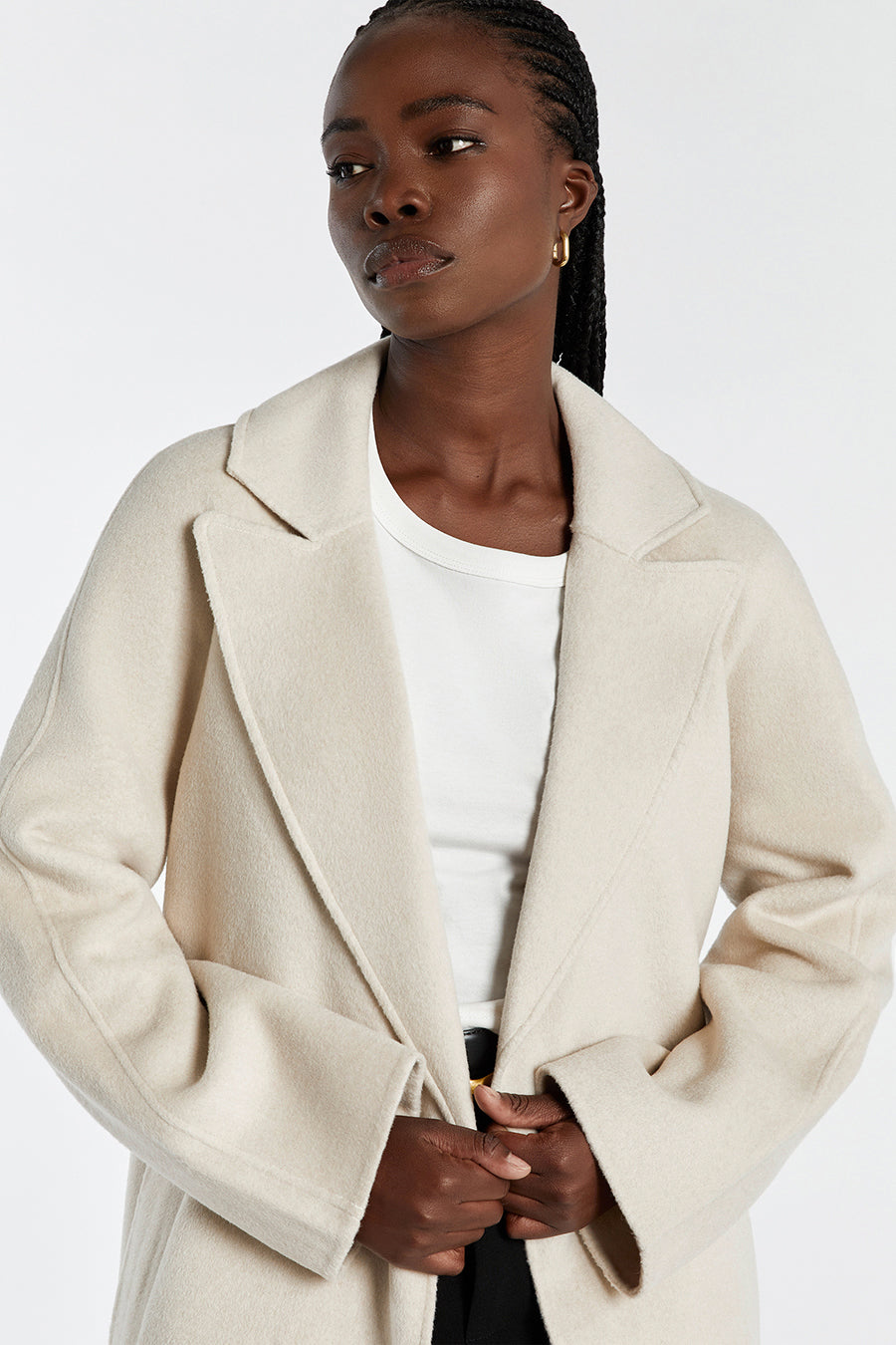 Cream long sale jacket womens