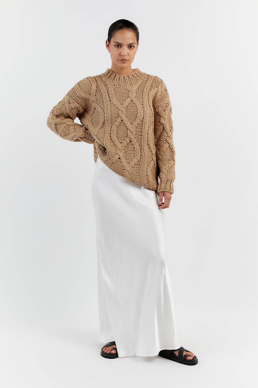 ELLIS OAT CABLE KNIT JUMPER | Dissh