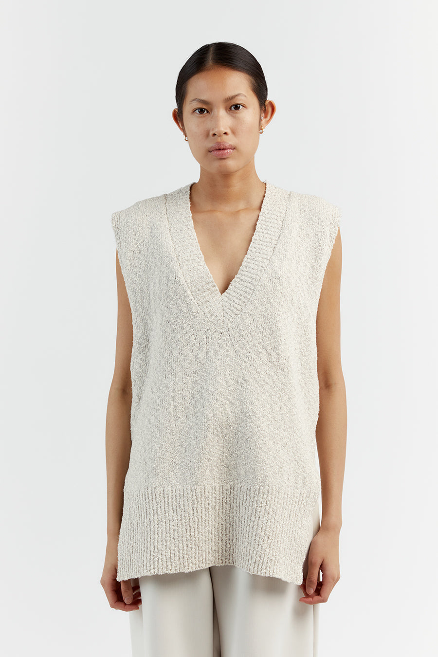 DAKOTA STONE LONG LINE KNIT VEST | Dissh