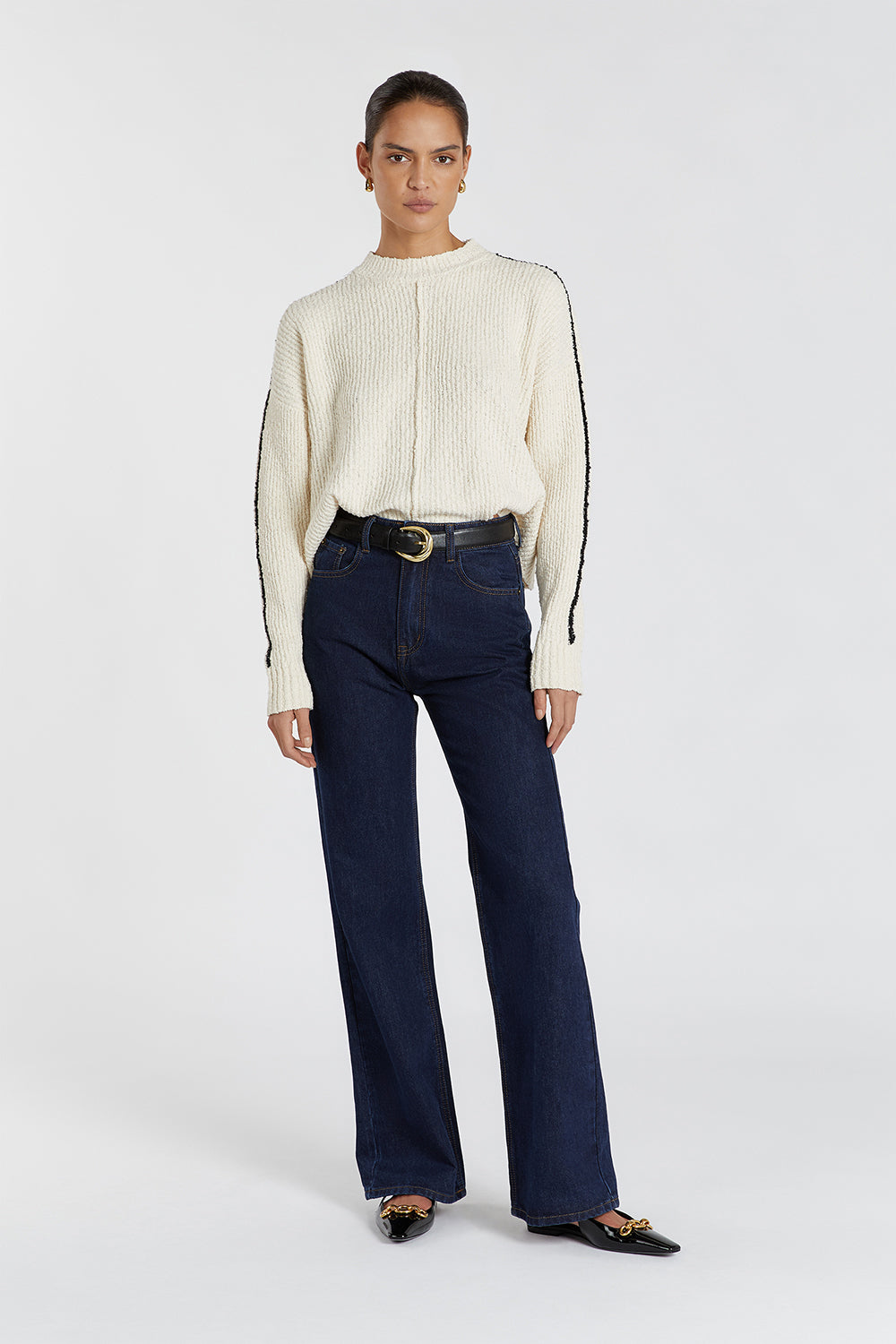 DAKOTA CREAM BOUCLE CROP JUMPER