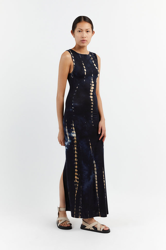 WILDER INK MIDI SLEEVELESS DRESS | Dissh