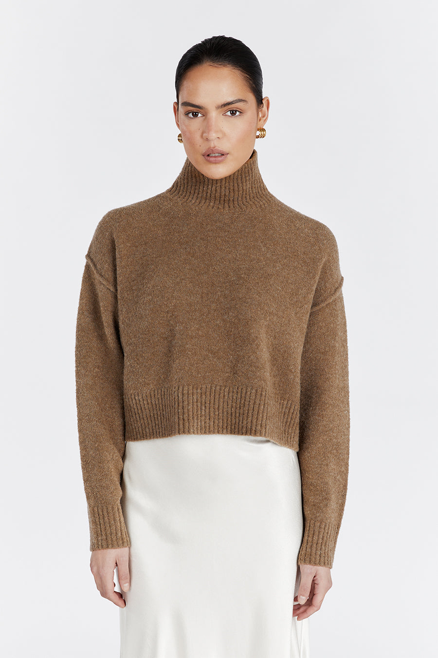 CLEO CHOC CROPPED JUMPER