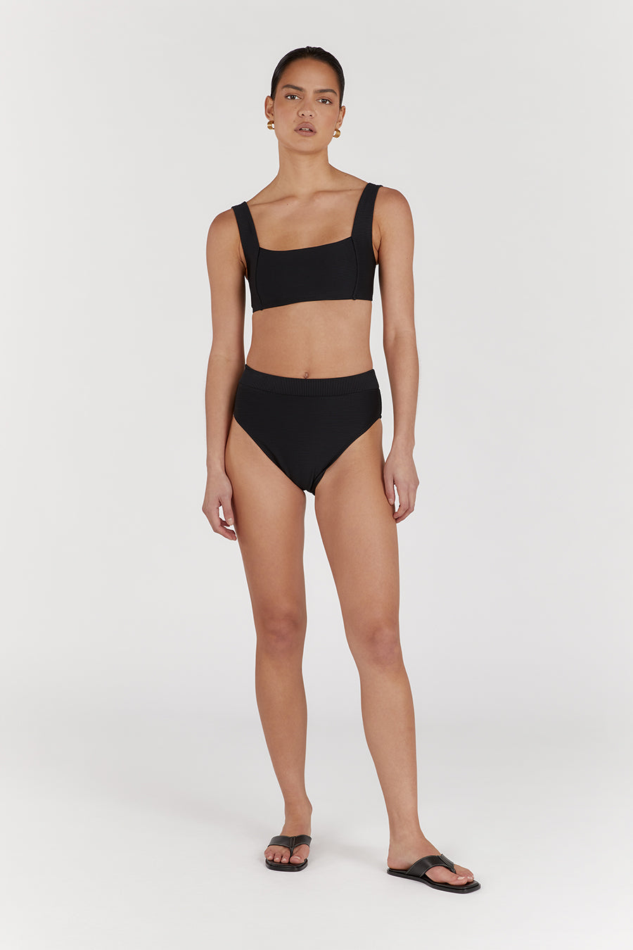 AMAYA BLACK SPORT BRA SWIM TOP