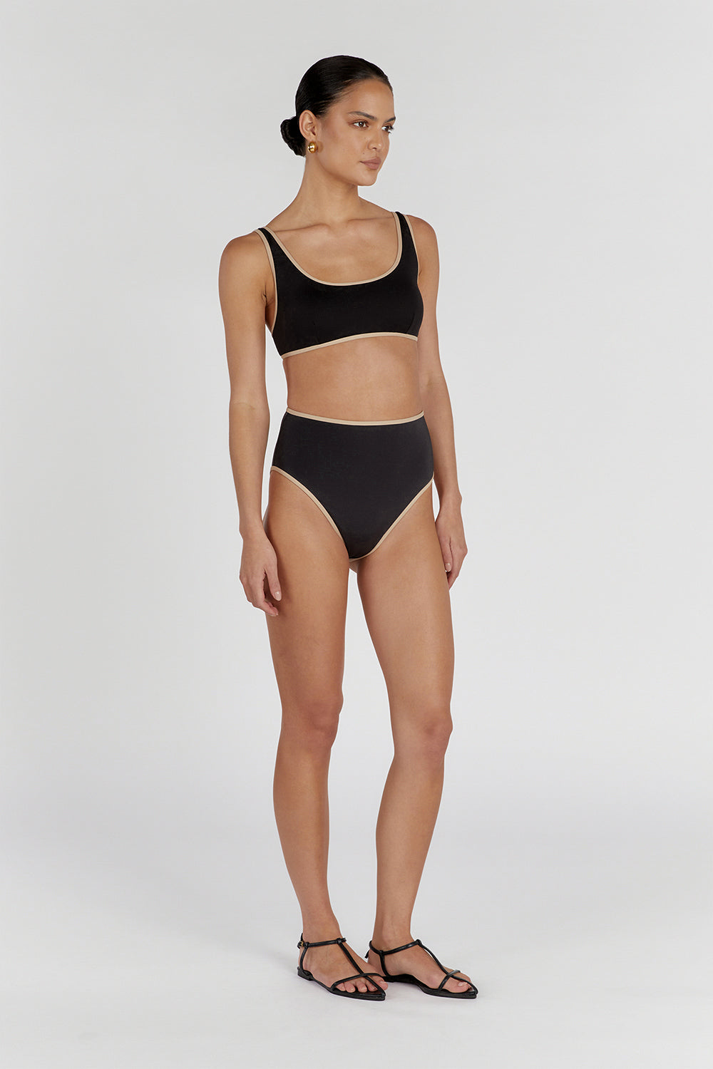 BAILEY BLACK CONTRAST WAIST BRIEF