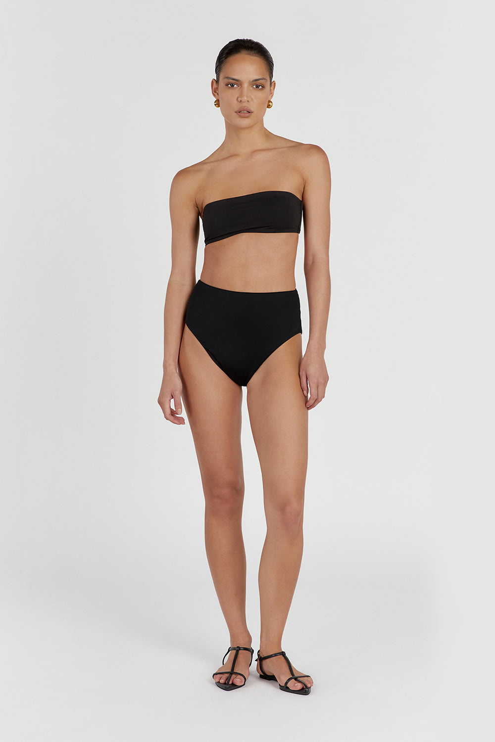 CALLIE BLACK BANDEAU TOP