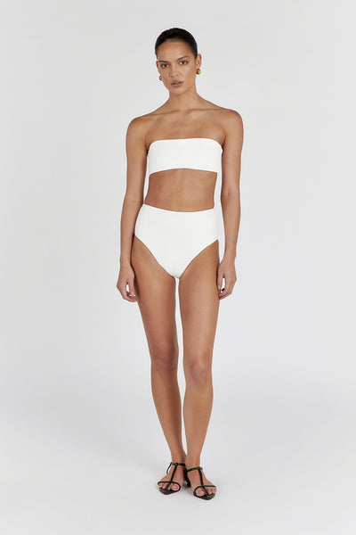Michelle wearing CALLIE OFF WHITE HIGH WAISTED BRIEF