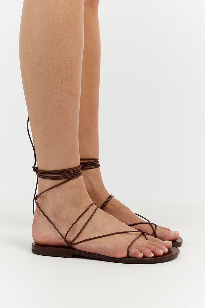 Amelia Lace-Up Huaraches - Tan — Agave Girl Boutique