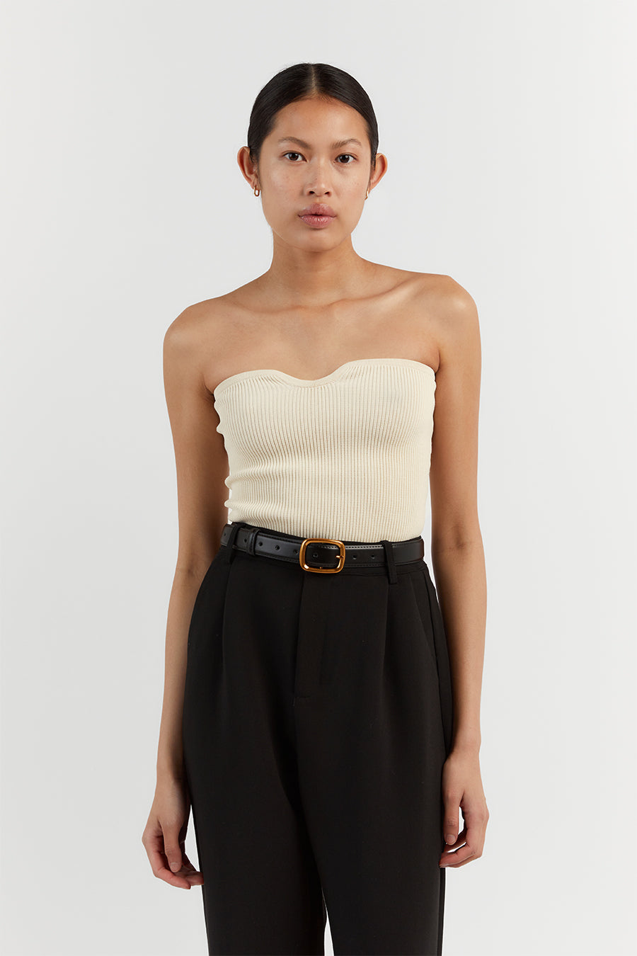 VERONICA BUTTER BANDEAU KNIT TOP