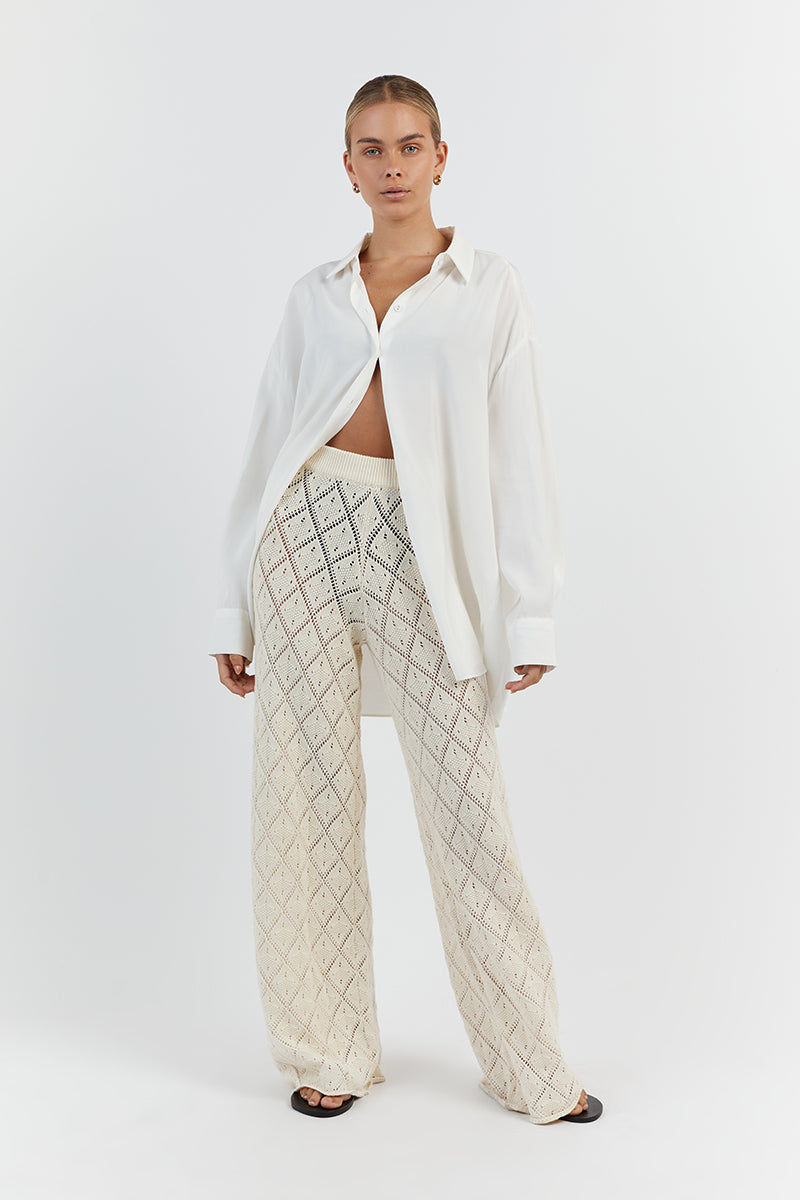 SORRENTO BUTTER CROCHET KNIT PANT | Dissh