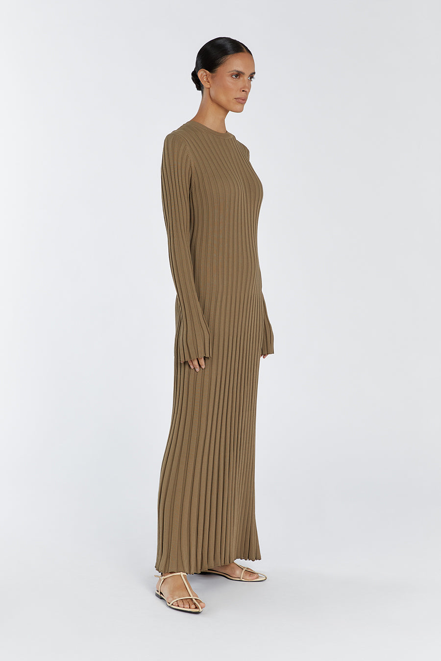Pleated Satin Oversized Sleeve Midi Dress | boohoo