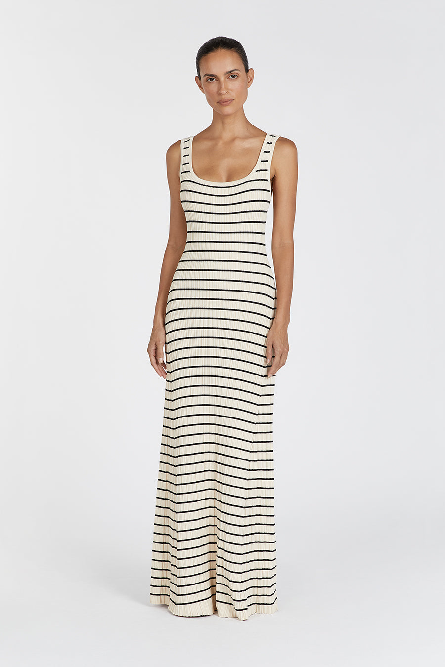 BILLIE BUTTER STRIPE MIDI DRESS