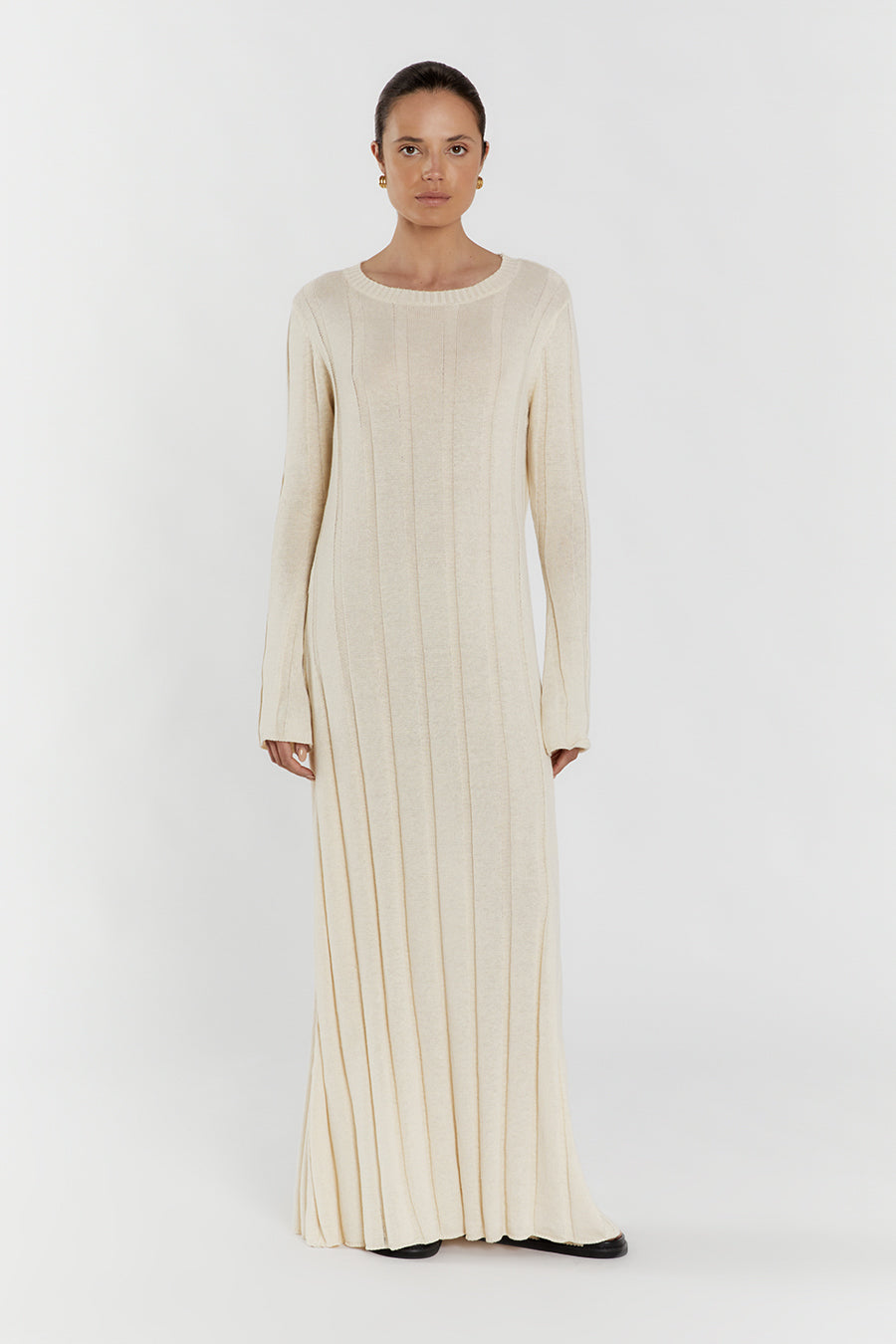 Cream maxi outlet dress long sleeve